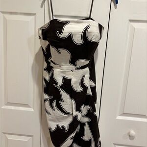Merona Strapless Dress in Black and White